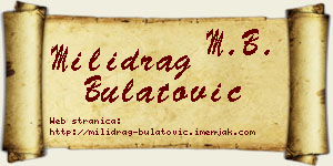 Milidrag Bulatović vizit kartica
